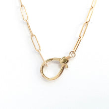 Load image into Gallery viewer, 14kg Filled Paperclip Chain Necklace with Lobster Clasp

