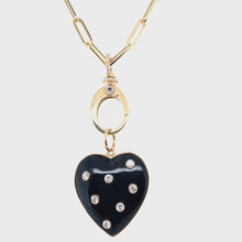 Load and play video in Gallery viewer, 14kg Black Onyx and Diamond Heart Pendant
