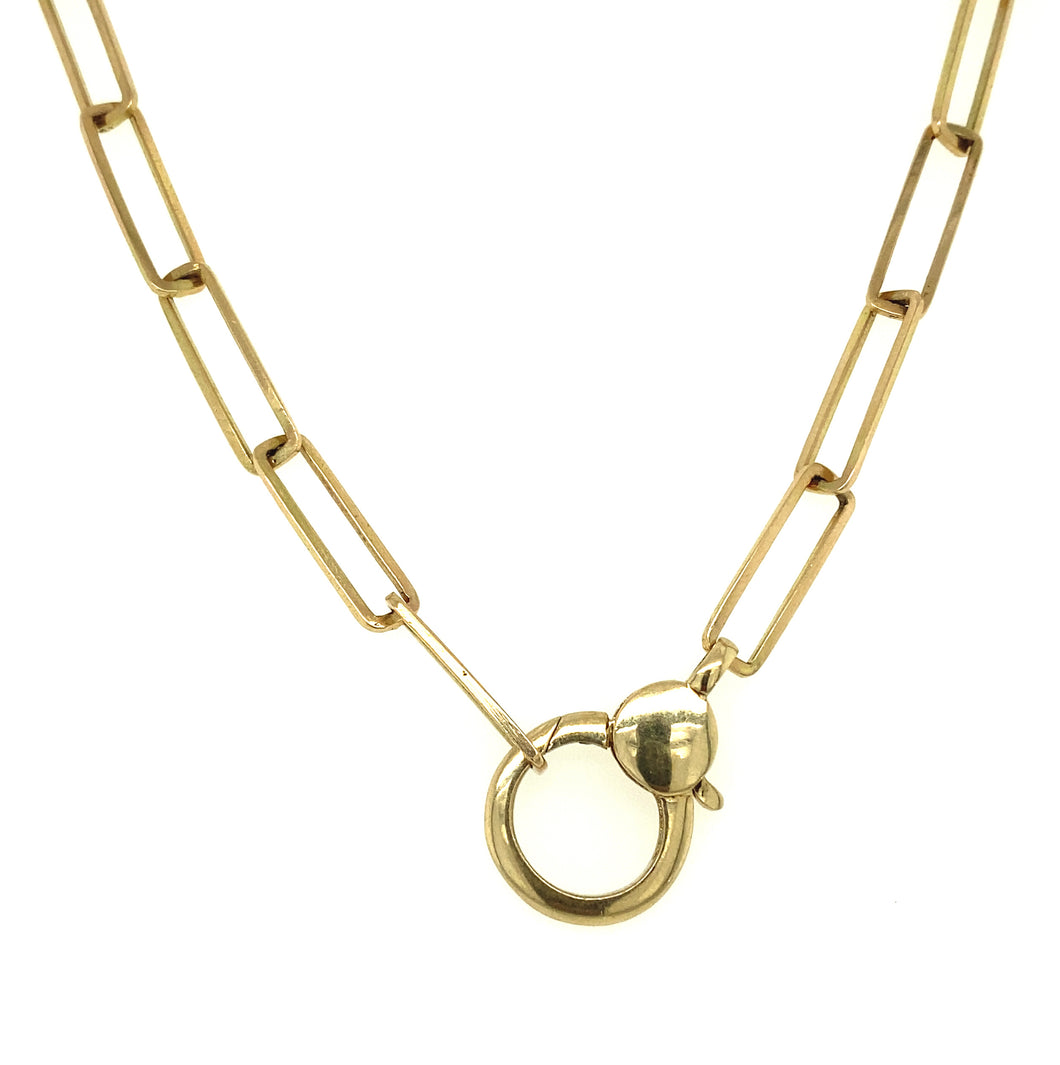 14kg Paperclip Necklace with 14kg Clasp
