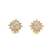 Load image into Gallery viewer, 14kg Large Diamond Square Starburst Earring
