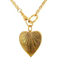 Load image into Gallery viewer, Large Fluted Gold Heart Pendant
