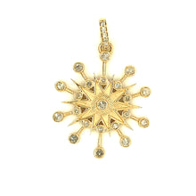 Load image into Gallery viewer, 14kg and White Diamond Mid Century Pendant
