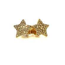 Load image into Gallery viewer, 14kg and Diamond Star Earrings
