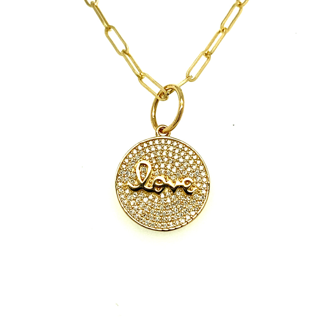 LOVE circle pendant