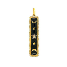Load image into Gallery viewer, 14kg Black Enamel and Diamond Rectangle Drop
