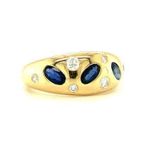 Load image into Gallery viewer, 14kg Diamond and Sapphire Dome Ring
