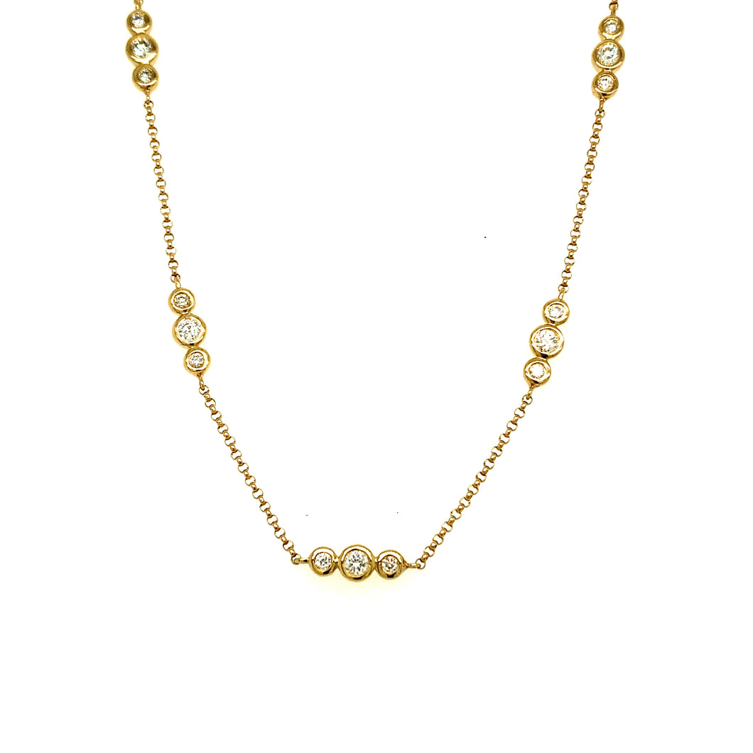 14kg 5 Station Diamond Necklace