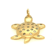 Load image into Gallery viewer, 14kg and Diamond Turtle Pendant
