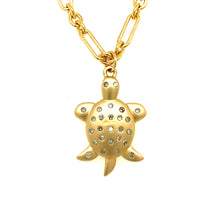 Load image into Gallery viewer, 14kg and Diamond Turtle Pendant
