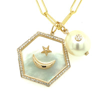 Load image into Gallery viewer, Mother of Pearl Star Moon Pendant
