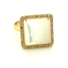 Load image into Gallery viewer, Square Mother of Pearl and Diamond Ring
