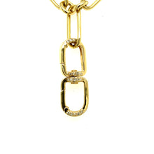 Load image into Gallery viewer, 14kg Oval Link Necklace with Diamond and Gold Charm Clasp
