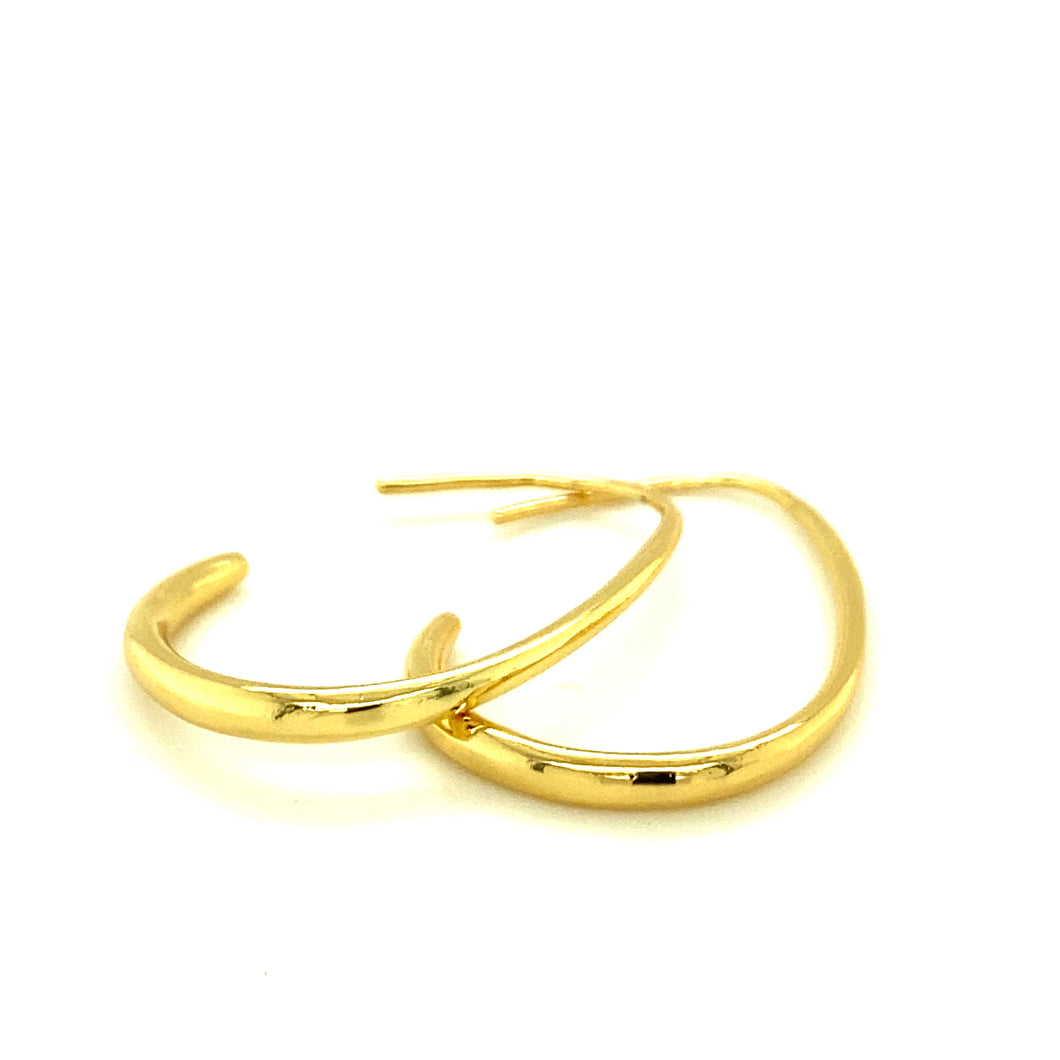 Gold Open Tear Drop Hoop