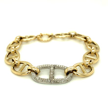 Load image into Gallery viewer, 14kg Mariner Bracelet with White Gold Or Diamond Link
