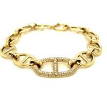 Load image into Gallery viewer, 14kg Mariner Bracelet with White Gold Or Diamond Link
