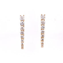 Load image into Gallery viewer, Large 14kg and White Diamond Hoop Earrings
