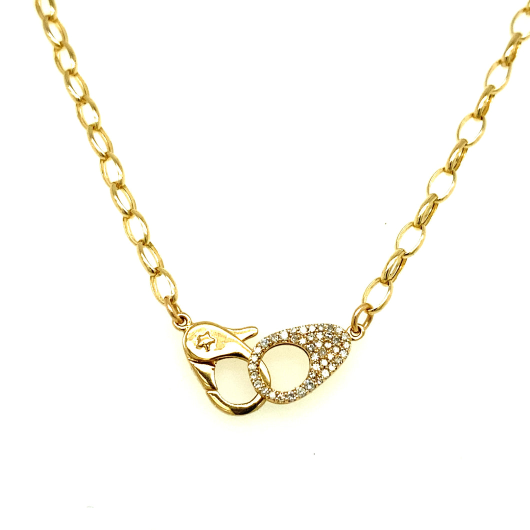 14kg Diamond Double Handcuff Necklace