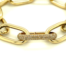 Load image into Gallery viewer, 14kg Large Oval Paperclip Bracelet with Oval Diamond Clasp

