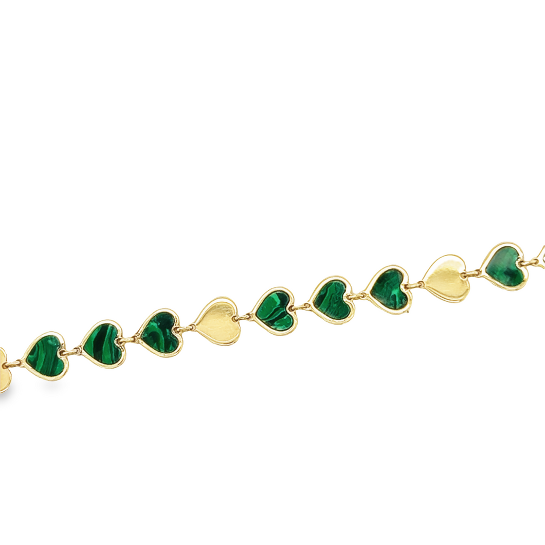 Malachite and 14kg Heart Bracelet