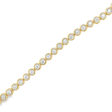 Load image into Gallery viewer, 14kg and White Diamond Bezel Set Tennis Bracelet
