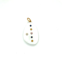 Load image into Gallery viewer, White Agate and Multi Color Sapphire Stones Pendant
