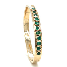 Load image into Gallery viewer, 14kg and Emerald Shake Bangle Bracelet
