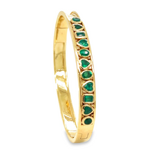 Load image into Gallery viewer, 14kg and Emerald Shake Bangle Bracelet
