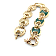 Load image into Gallery viewer, 14kg and Malachite Mariner Link Bracelet
