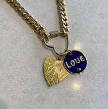 Load image into Gallery viewer, Large Fluted Gold Heart Pendant
