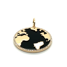 Load image into Gallery viewer, 14k gold, Black Onyx and Diamond World Pendant
