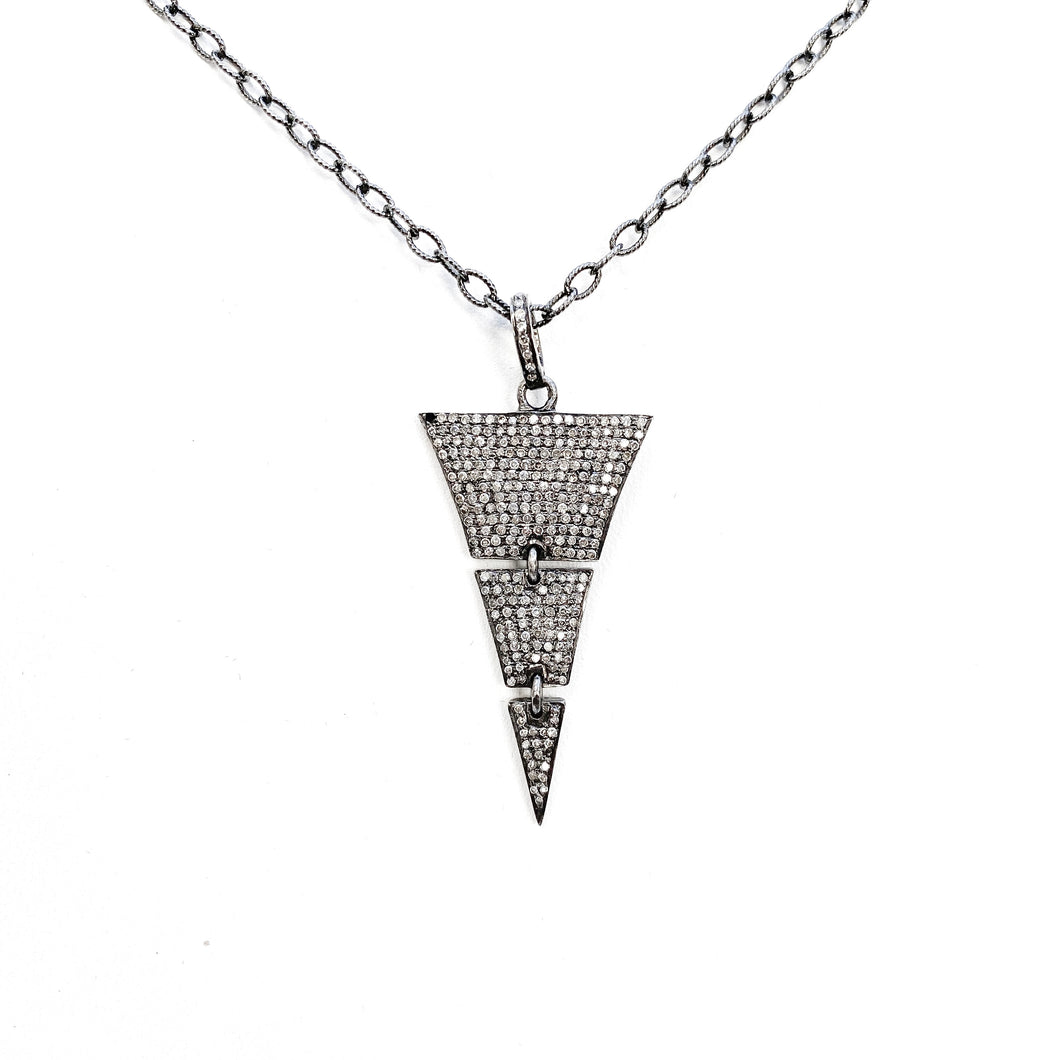 Triangular Diamond Drop Necklace