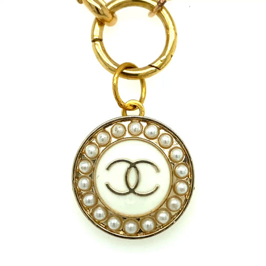 Chanel Vintage Gold Pearl Heart Button Pendant – FFJ LLC