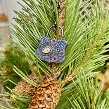 Load image into Gallery viewer, Blue Sapphire, Diamond, Moonstone, Silver Lock Necklace
