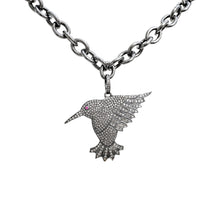 Load image into Gallery viewer, Silver Hummingbird Diamond Necklace
