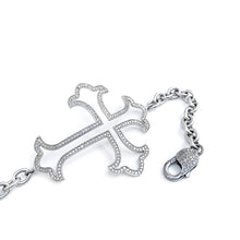 Load image into Gallery viewer, Silver Diamond Cross Bracelet
