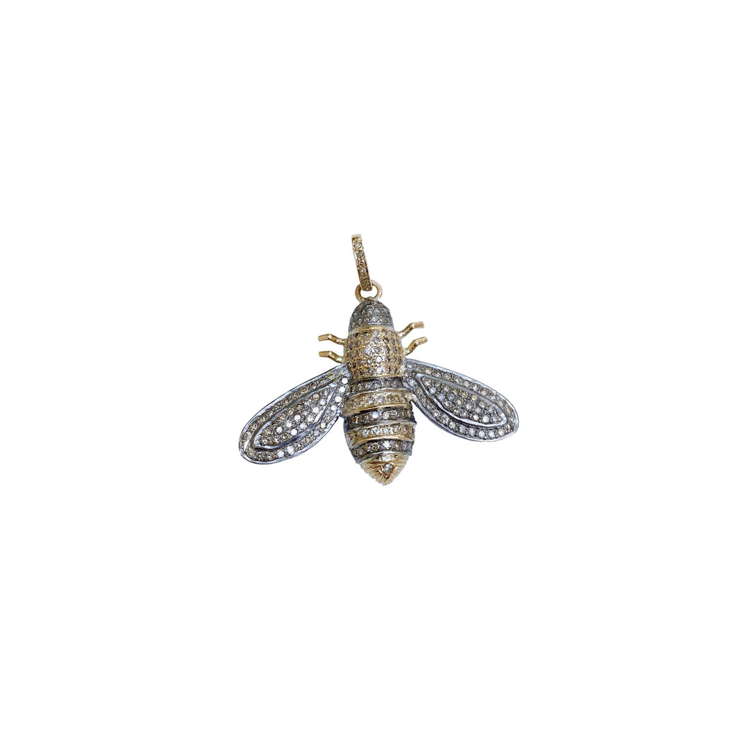 Gold and Silver Bee Pendant Medium