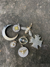 Load image into Gallery viewer, Evil Eye Clear Quartz Crystal with Diamond Surround  and Center
