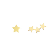 Load image into Gallery viewer, 14k Gold Star &amp; Star Climber Earrings
