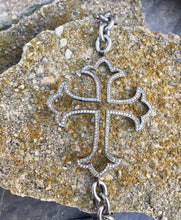 Load image into Gallery viewer, Silver Diamond Cross Bracelet
