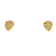 Load and play video in Gallery viewer, 14kg Diamond Leaf Earrings Small
