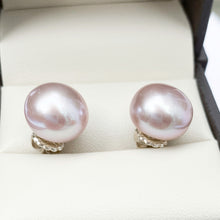 Load image into Gallery viewer, Pink Gray or White Pearl Button Earrings
