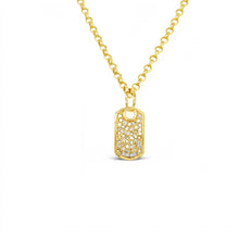 Load image into Gallery viewer, 14kg and White Diamond Dog Tag on 14kg Chain

