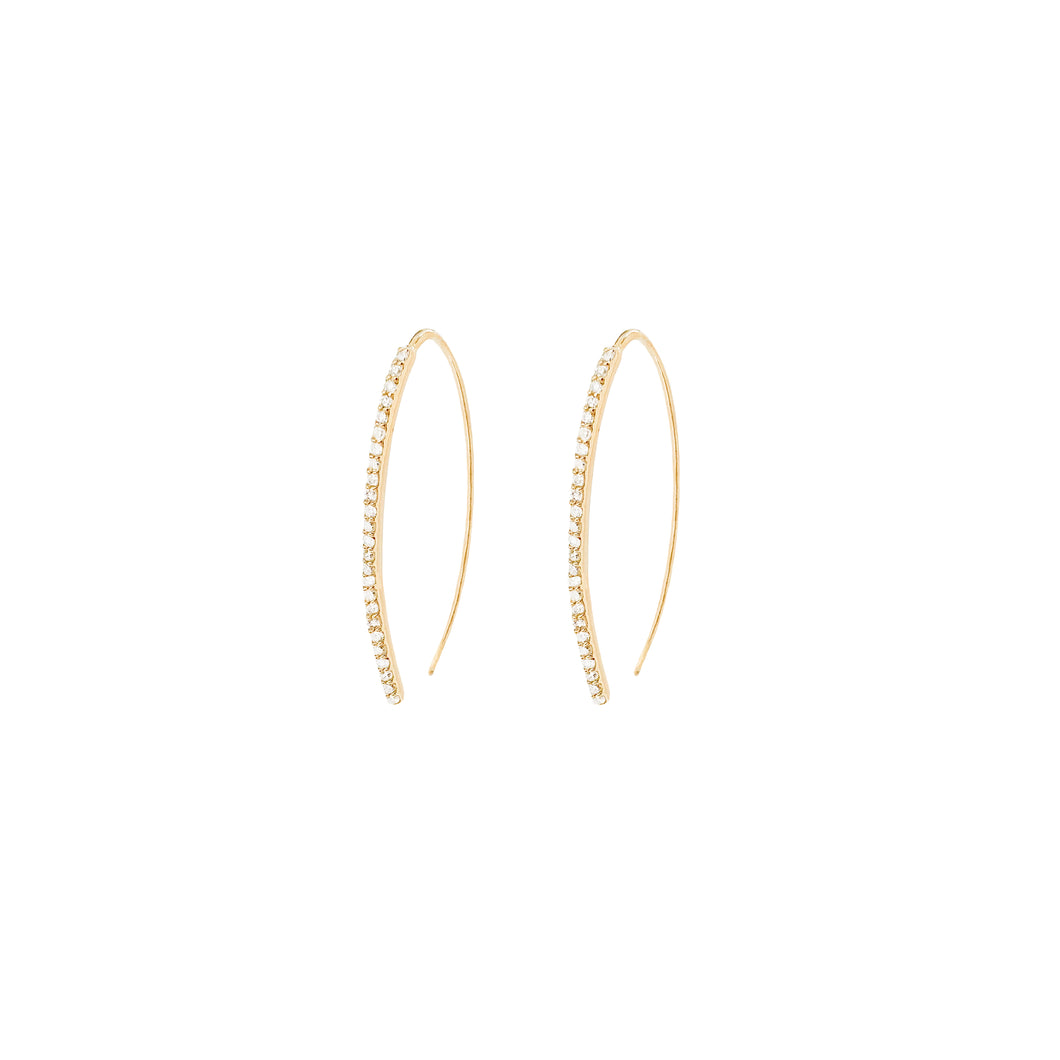 Gold and Diamond Threader Hoop Earrings
