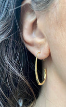Load image into Gallery viewer, Gold Open Tear Drop Hoop
