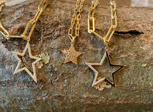 Load image into Gallery viewer, 14kg Diamond Open Star Necklace
