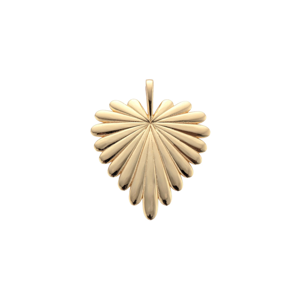 Art Deco Gold Wing Heart Pendant