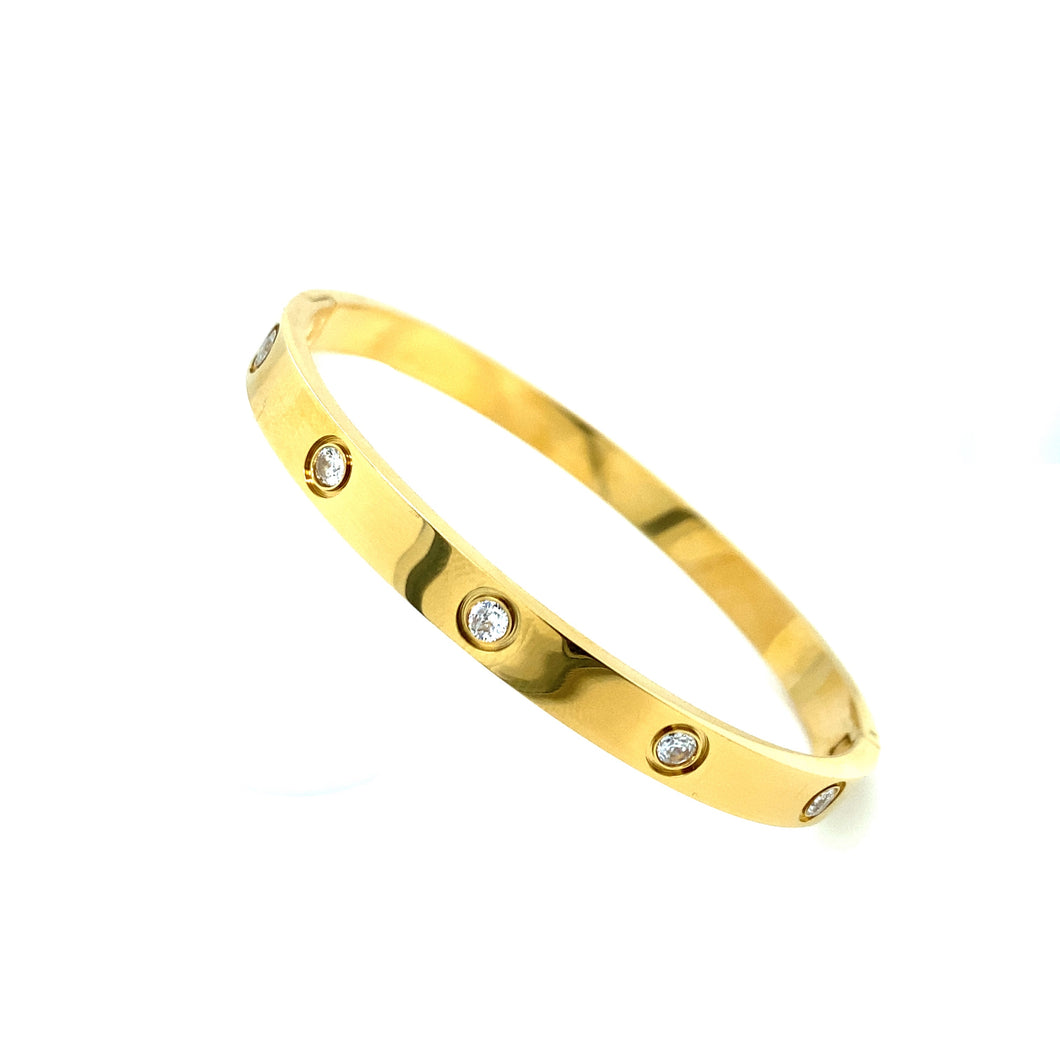 Gold Diamond Bangle Bracelet