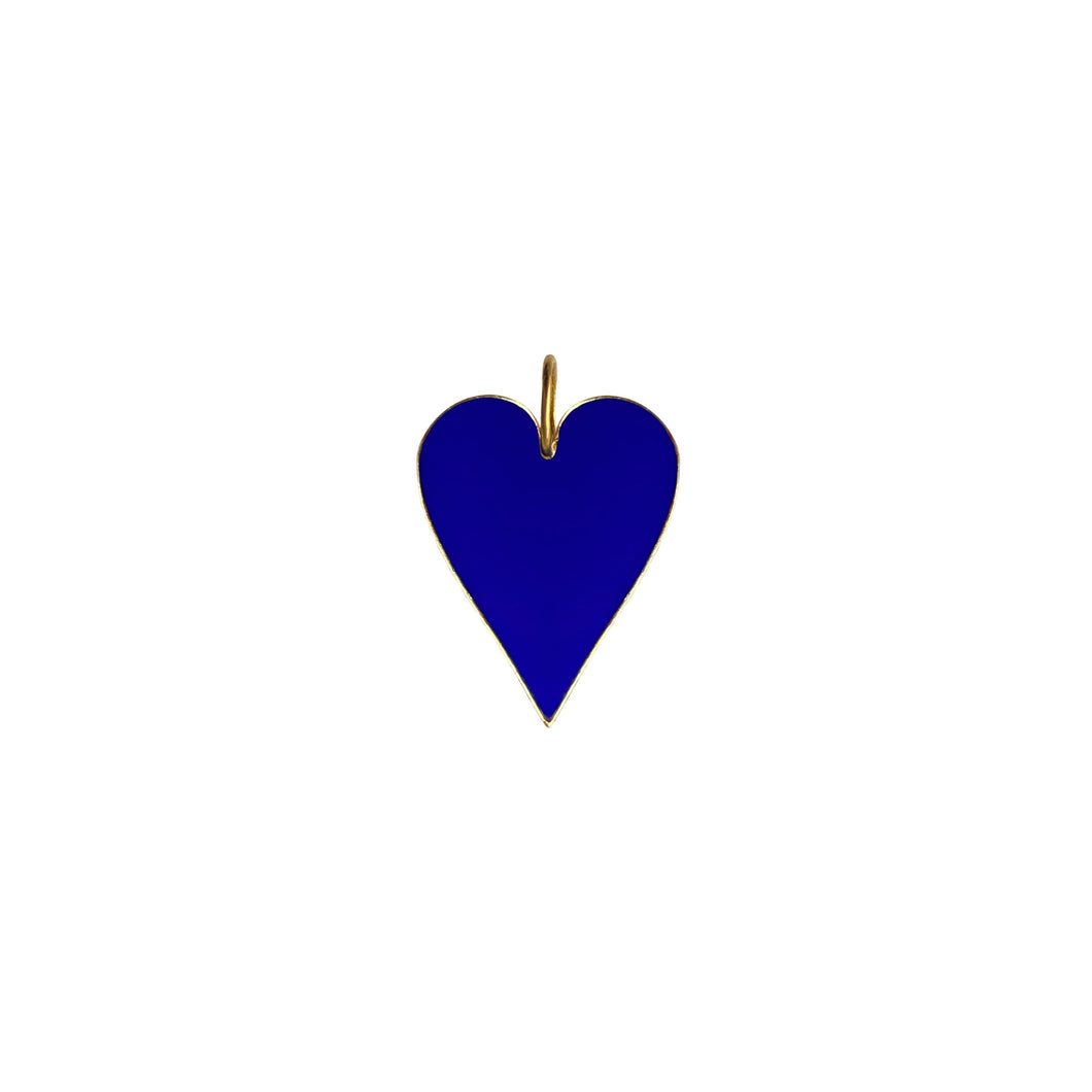 Blue enamel heart pendant