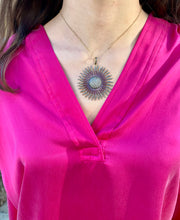 Load image into Gallery viewer, Pink Sapphire and Diamond Sunburst
