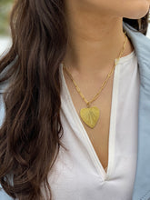 Load image into Gallery viewer, Large Fluted Gold Heart Pendant
